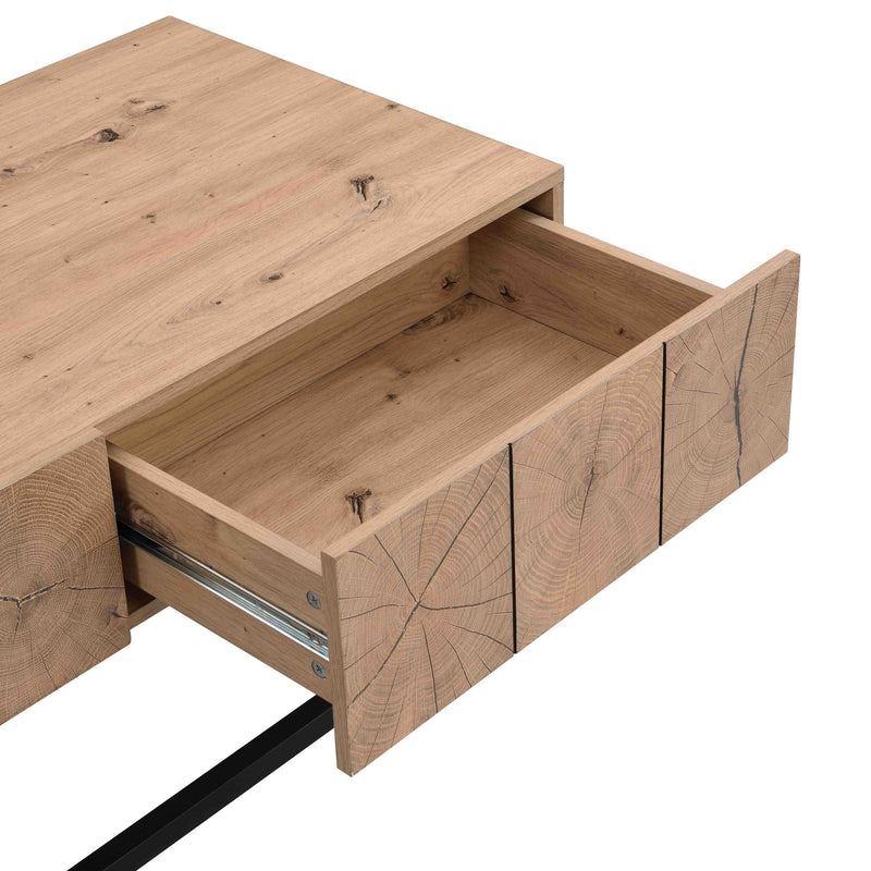 43.31" Luxury Coffee Table with Two Drawers, Industrial Coffee Table for Living Room, Bedroom & Office