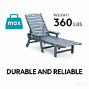 HDPE Chaise Lounge Chair Outdoor with Adjustable Backrest