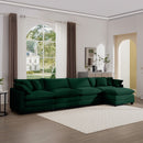 Modern Oversized Modular Cushion Sofa With Ottoman, Low Back, Deep Seating Sofa Set