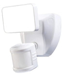 180 Degree LED Motion Sensor and Voice Activated Outdoor Security Flood Light White Finish, 6"H by LampsUSA