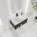 Wall Mounted Floating Bathroom Vanity With Open Shelf & Soft Close Door