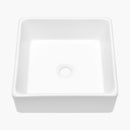 Elegant European Style Ceramic Square Vessel Bathroom Sink - White by HouseOfZazla