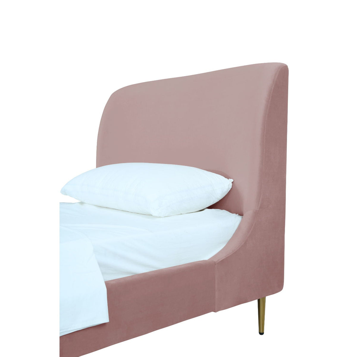 Mid-Century Modern Upholstered Bed With Curved Headboard, photo 27 of 40