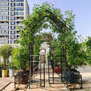 Metal Garden Arch with Gate and Planter for Climbing Plants by HouseOfZazla