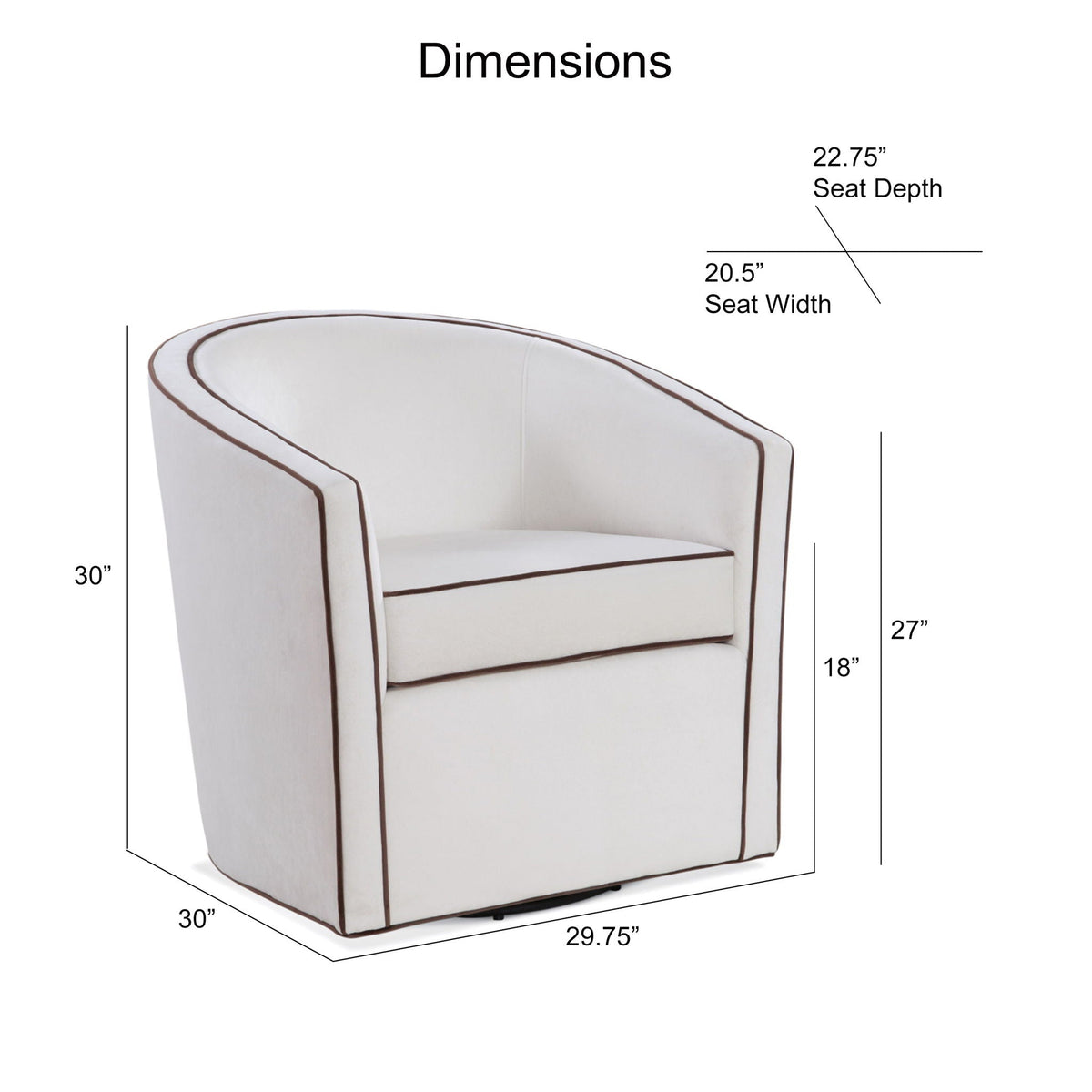 Kendall - Swivel Chair With Barrel Back Design, photo 13 of 18
