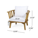 Patio Furniture Set, Outdoor Acacia Wood Patio Club Chair With Table by HouseOfZazla