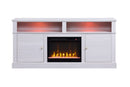 Terra - TV Stand Console With Fireplace - White Walnut by HouseOfZazla