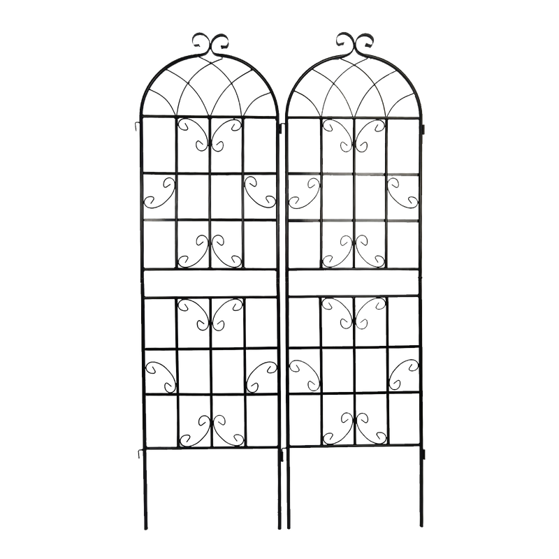 2 Pack Metal Garden Trellis 71" x 19.7" Rustproof Trellis for Climbing Plants Outdoor Flower Support Black