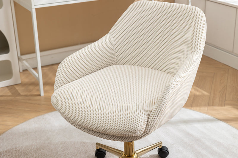 Walker Edison | Mesh Fabric Home Office 360°Swivel Chair with Gold Metal Base