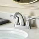 Two Handle 4 Inch Centerset Bathroom Sink Faucet with Pop-Up Drain, Brushed Nickel by HouseOfZazla