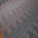 5' x 7' Handmade Geometric Graphic Wool Modern Flatweave Area Rug Gray