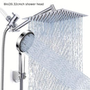 High Pressure Rainfall & Handheld Shower Head – Adjustable, Chrome/Black