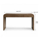 Dark Table with 3-Drawer Storage