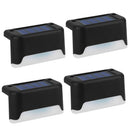 4Pcs Solar Powered LED Step Lights Outdoor IP55 Waterproof Dusk To Dawn Sensor Fence Lamps For Stairs Yard Railing