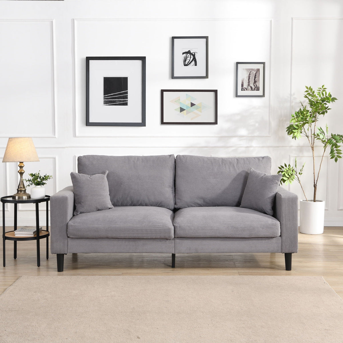 Modern Upholstered 3 Seat Sofa, High Resilience, photo 11 of 12