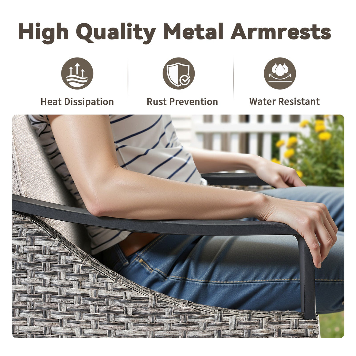 73.4" Wide Outdoor Wicker Sofa, photo 8 of 10