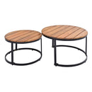 6-Piece Outdoor Sectional Sofa Set with Round Nesting Coffee Tables and Seating Sofa with Cushions for Patio, Porch and Garden (Grey)