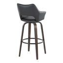 Mustang - Contemporary Fixed Height Barstool With Swivel With Round Footrest (Set of 2) by HouseOfZazla
