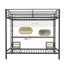 Ethan - Bunk Bed With Desk, Charging Station, Storage Shelves by HouseOfZazla