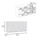 Wall Cabinet Four Doors, With Two Internal Shelves And Internal Plate And Glass Organizer - White by Unique Piece Furniture