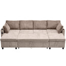 Sectional Sofa Bed With Pull Out Sleeper, USB Ports, Cup Holders by HouseOfZazla