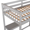 Loft Bed With Storage Shelves And Under Bed Desk by HouseOfZazla