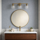 Luster - 3 Lights Vanity With Clear For Bathrooms Above Mirror Wall Lamp Satin - Clear / Gold by HouseOfZazla