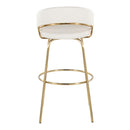 Jie - Fixed Height Contemporary Barstool With Swivel With Round Footrest (Set of 2)