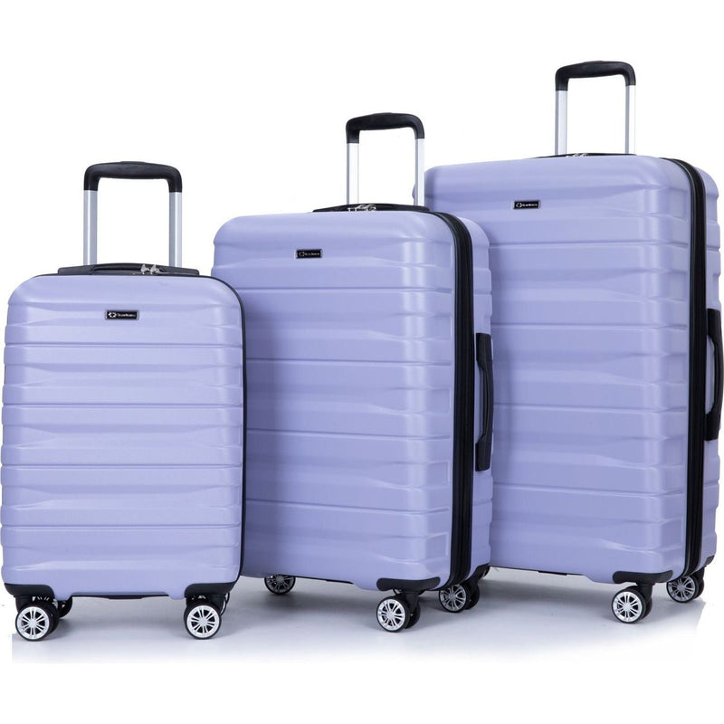 3 Piece Luggage Sets PC Lightweight & Durable Expandable Suitcase with Two Hooks, Double Spinner Wheels, TSA Lock, (21/25/29) Light Purple