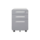 3 Drawer Mobile File Cabinet Under Desk Office, Simple Style Versatile Storage Cabinet For Legal / Letter / A4 Files, 5 Wheel Design Anti-Tilting Cold Rolled Steel Waterproof Moisture-Proof by HouseOfZazla