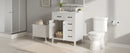 30" White Bathroom Vanity with Ceramic Sink