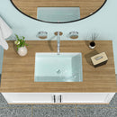 Modern Ceramic Rectangular Undermount Bathroom Sink With Overflow by HouseOfZazla