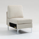Single Couch Modular Armless Accent Chair With Back Cushion by HouseOfZazla