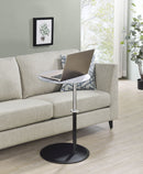 Orbit - 15.5" End Table With Height Adjustable Marble Textured Top by HouseOfZazla