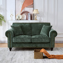 2 Seater Sofa With Rolled Arms, Tufted Upholstered Couch by Unique Piece Furniture