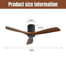 Low Profile Ceiling Fan DC, 3 Blade, Noiseless Reversible Motor, Remote Control by Unique Piece Furniture