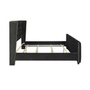 David - King Tufted Wingback Bed - Dark Charcoal Gray by HouseOfZazla