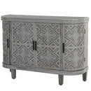 Accent Storage Cabinet Sideboard Wooden Cabinet with Antique Pattern Doors for Hallway, Entryway, Living Room, Bedroom