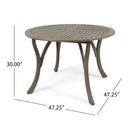 Outdoor Acacia Wood Round Dining Table with Curved Legs by HouseOfZazla