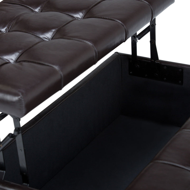 Harrison - Coffee Table Storage Ottoman - Tanners Brown, photo 6 of 9