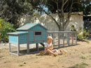 141" Large Wooden Chicken Coop with Nesting Box and Wire Fence by HouseOfZazla