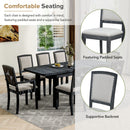 Topmax - Rustic Extendable Dining Table Set With Removable Leaf, 6 Upholstered Armless Dining Chairs And 2 Padded Arm Chairs, 9 Pieces by HouseOfZazla