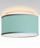 Moderne Flush Mount Conversion Kit 14"w Island Paradise Blue Drum Lampshade by LampsUSA