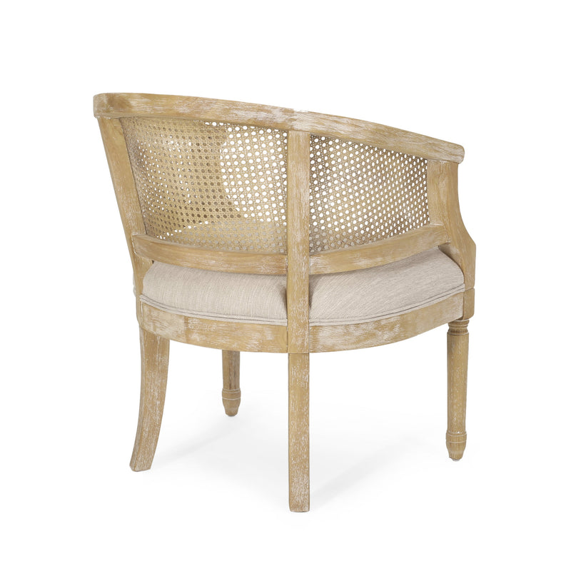 Walker Edison | Rattan Curved Back Accent Chair