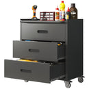 Heavy Duty Metal Storage Cabinet With Wheels 3 Drawer Tool Cabinet For Garage, Office, And Home Organizer Solutions by HouseOfZazla