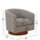 Miramar - Swivel Barrel Chair With Wooden Base by HouseOfZazla
