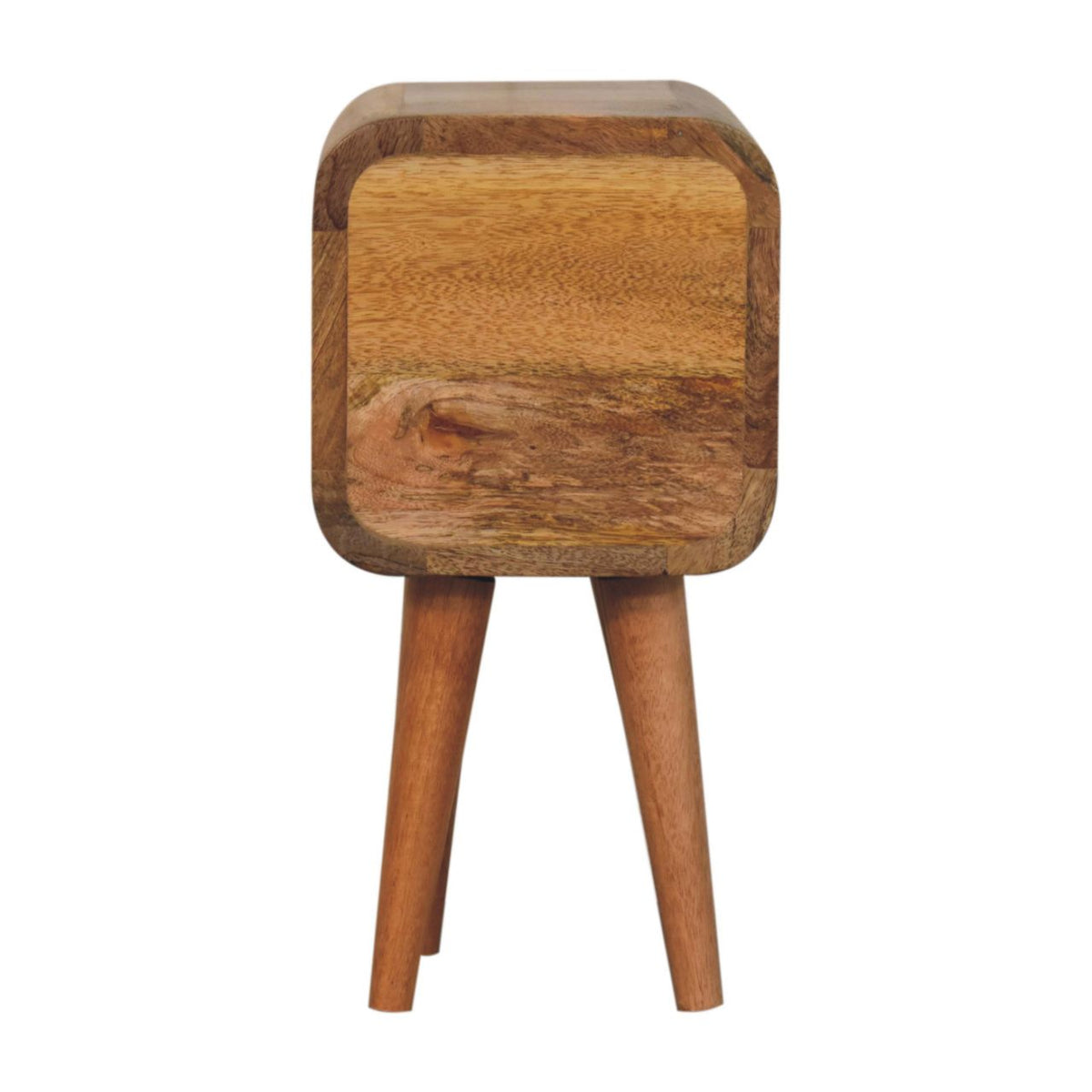 Solid Wood Extra Mini Curved Oak Bedside Table, photo 10 of 10