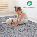 Marfi - 8' X 10' Oriental Area Rug - Gray / Blue by HouseOfZazla