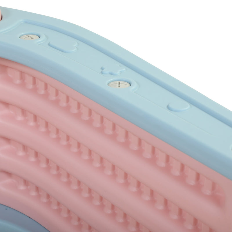 2 in 1 Slide, Toddler Freestanding Extra Long Slide with Basketball Hoop & Ball, Indoor Outdoor, Pink