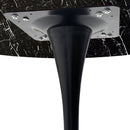 42.12" Modern Round Dining Table with Printed Black Marble Table Top, Metal Base Dining Table, End Table Leisure Coffee Table